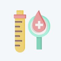 Icon Blood Test. related to Blood Donation symbol. flat style. simple design editable. simple illustration vector