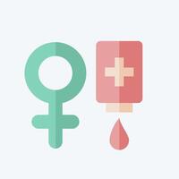 Icon Female Donor. related to Blood Donation symbol. flat style. simple design editable. simple illustration vector