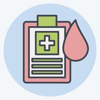 Icon Report. related to Blood Donation symbol. color mate style. simple design editable. simple illustration vector