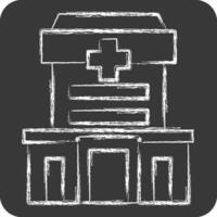 Icon Hospital. related to Blood Donation symbol. chalk Style. simple design editable. simple illustration vector