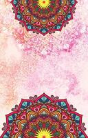 Mandala. Vintage decorative element with watercolor background vector