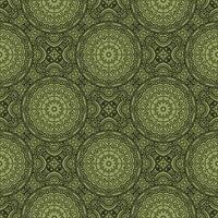 Abstract Mandala Seamless Pattern in Green Background vector