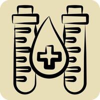 Icon Blood Tube. related to Blood Donation symbol. hand drawn style. simple design editable. simple illustration vector