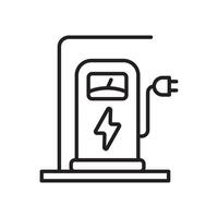 Single charging station icon in line style on white background vector