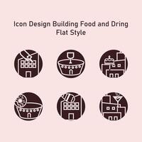 Logo Icon Set Design Simple Food and Beverage Store Building Elegant Isolated EPS 10 vector