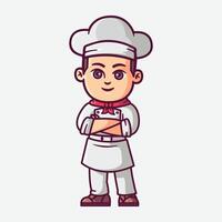 Cute chef cartoon character illustration vector