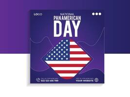 National Pan American day social media banner template vector