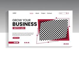 Business landing page banner template vector