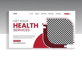 Medical healthcare landing page banner template vector