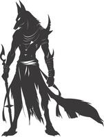 Silhouette anubis the egypt Mythical Creature black color only vector