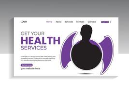 Medical healthcare landing page banner template vector