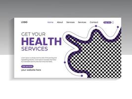 Medical healthcare landing page banner template vector