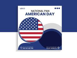 National Pan American day social media banner template vector