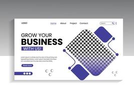 Business landing page banner template vector