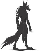 Silhouette anubis the egypt Mythical Creature black color only vector