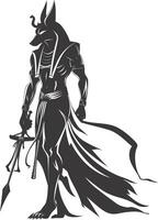 Silhouette anubis the egypt Mythical Creature black color only vector