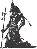 Silhouette anubis the egypt Mythical Creature black color only vector