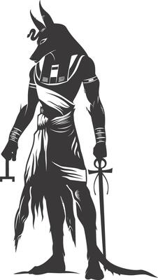 Silhouette anubis the egypt Mythical Creature black color only