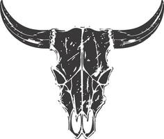 AI generated Silhouette bull head skull black color only vector