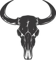 AI generated Silhouette bull head skull black color only vector