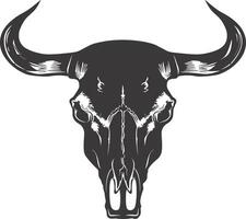 AI generated Silhouette bull head skull black color only vector