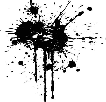 AI generated Silhouette ink splatter black color only