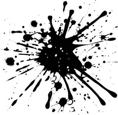 AI generated Silhouette ink splatter black color only