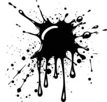 Silhouette ink splatter black color only vector