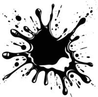 Silhouette ink splatter black color only vector