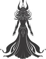 AI generated Silhouette Female Pharaoh the egypt Mythical Creature black color only vector