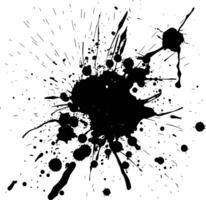 Silhouette ink splatter black color only vector