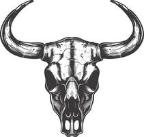 AI generated Silhouette bull head skull black color only vector