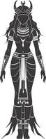 ai generado silueta hembra faraón el Egipto mítico criatura negro color solamente vector