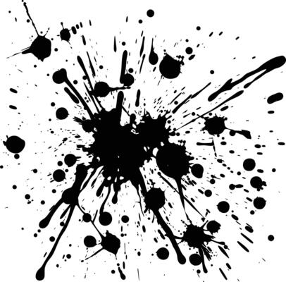 AI generated Silhouette ink splatter black color only