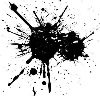 AI generated Silhouette ink splatter black color only