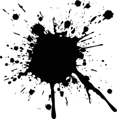 AI generated Silhouette ink splatter black color only
