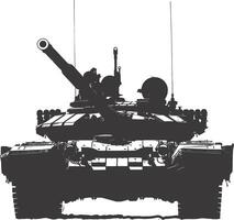 AI generated Silhouette military tank black color only vector