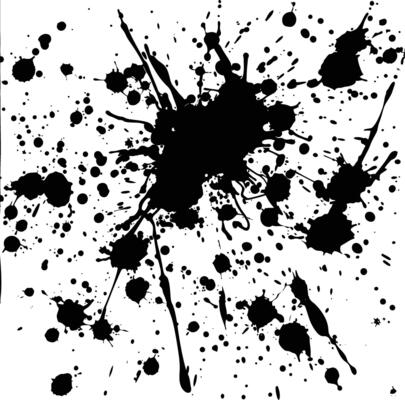 AI generated Silhouette ink splatter black color only