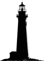 AI generated Silhouette lighthouse full black color only vector