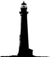 AI generated Silhouette lighthouse full black color only vector