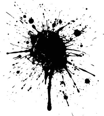 AI generated Silhouette ink splatter black color only