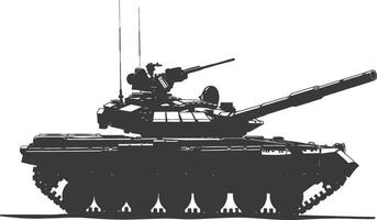 AI generated Silhouette military tank black color only vector
