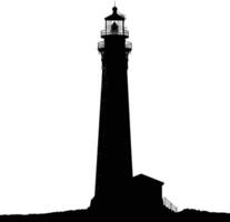 AI generated Silhouette lighthouse full black color only vector