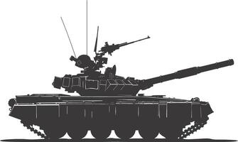 AI generated Silhouette military tank black color only vector