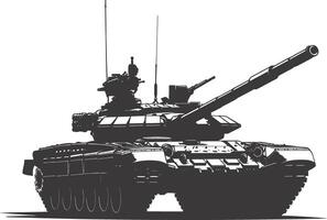 AI generated Silhouette military tank black color only vector