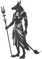 Silhouette anubis the egypt Mythical Creature black color only vector