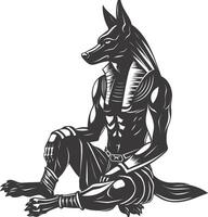 Silhouette anubis the egypt Mythical Creature black color only vector