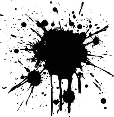 AI generated Silhouette ink splatter black color only