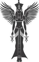 AI generated Silhouette Female Pharaoh the egypt Mythical Creature black color only vector