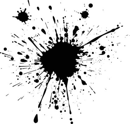 AI generated Silhouette ink splatter black color only